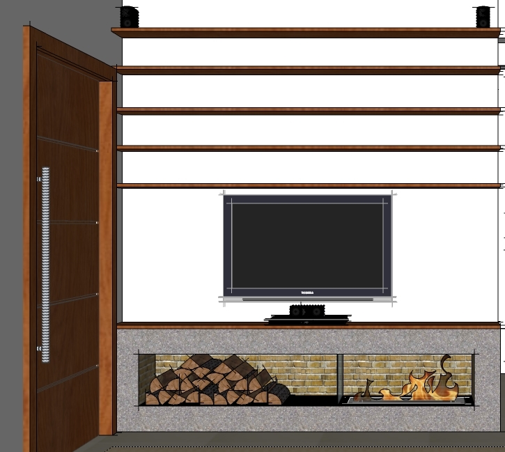Lareira + TV