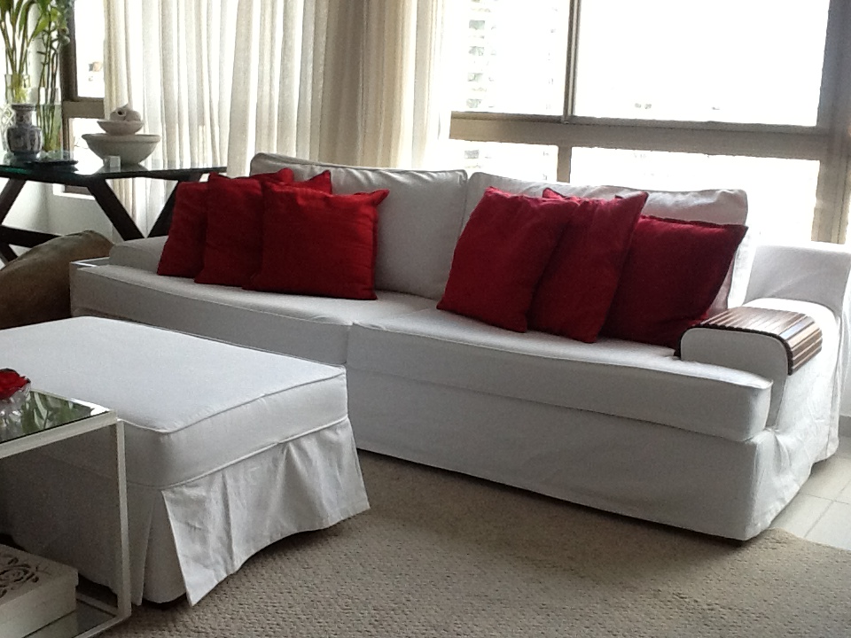 Tok de Requinte Capa para sofá com almofadas de assento e